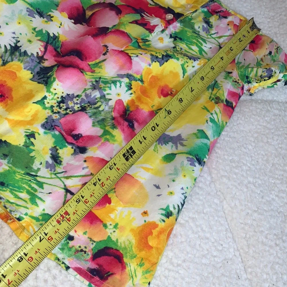 GAP Baby Floral Watercolor Dress 18-24M Yellow Pink EUC